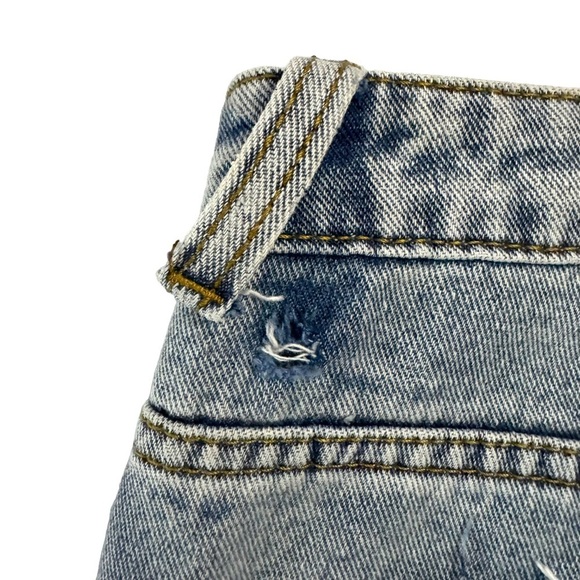 Princess Polly High Rise Tapered Leg Distressed Ripped Rigid 100% Cotton Jeans 2 - Picture 14 of 16